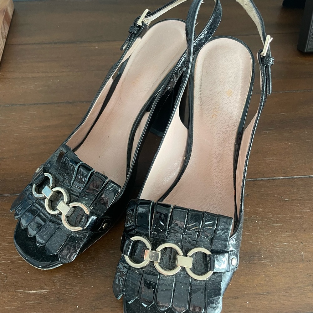 Elegant Black Kate Spade Slingback Women's Shoes